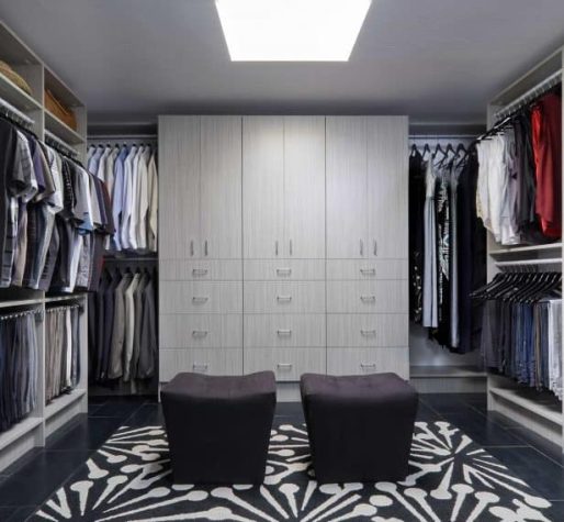 custom cabinets in walk-in closet